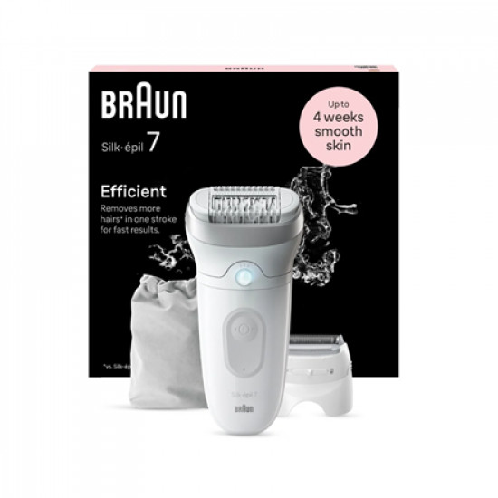 Braun Epilator | SE7-041 Silk pil 7 | Number of power levels 2 | Wet & Dry | White/Silver