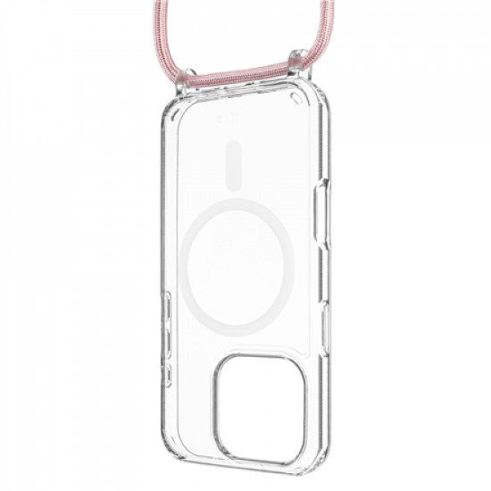 Fixed | MagPure Neck | Back Cover with Lanyard | Apple | iPhone 16 Pro Max | TPU | Clear, Pink