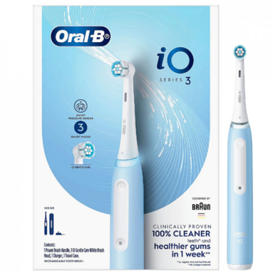 Oral-B Electric Toothbrush | iO3N | Rechargeable | For adults | Number of brush heads included 1 | Number of teeth brushing modes 3 | Ice Blue