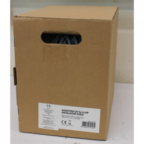 SALE OUT. DIGITUS ASSNET100 CAT 5e U-UTP installation cable, 100 MHz Eca (PVC), AWG 23/1, 305 m paper box, sx, grey, | Digitus | Installation Cable | ACU-4511-305 | Structure: 4 x 2 AWG 24/1, solid twisted pair Impedance: 100 15 Ohm @ 1-100 MHz Voltage re