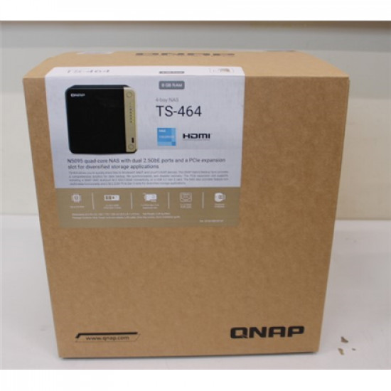 SALE OUT. REFURBISHED | QNAP | 4-Bay desktop NAS | TS-464-8G | Intel Celeron | N5095 4-core | Processor frequency 2.9 GHz | 8 GB | USED, SCRATCHES ON TOP