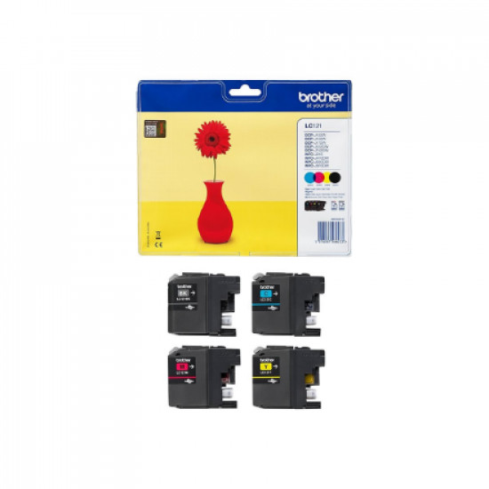 Brother Ink Cartridge | LC121VALBP | Multipack | Black, Cyan, Magenta, Yellow