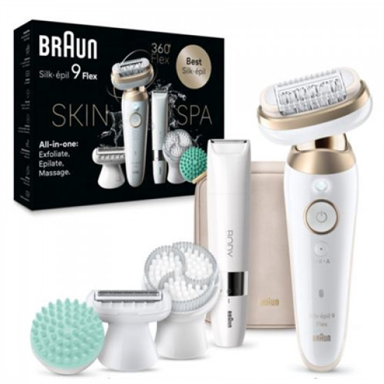 Braun Epilator | SES9-481 Silk pil 9 Flex 3D | Operating time (max) 50 min | Number of power levels 2 | Wet & Dry | White/Gold