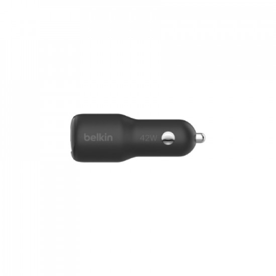 BELKIN BOOST CHARGE 42w - 30w USB-C PD PPS + 12w USB-A Car Charger, Black | Belkin