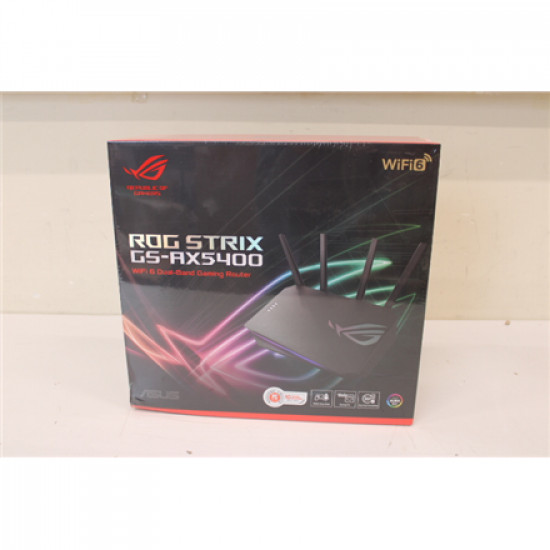 SALE OUT. Asus GS-AX5400 ROG STRIX Wireless Router,WiFi 6 Dual Band Gaming, EU+Uk plug | ROG STRIX GS-AX5400 | 802.11ax | 5400 Mbit/s | Ethernet LAN (RJ-45) ports 4 | Mesh Support Yes | MU-MiMO Yes | Antenna type 4xExternal | 1 | DAMAGED PACKAGING