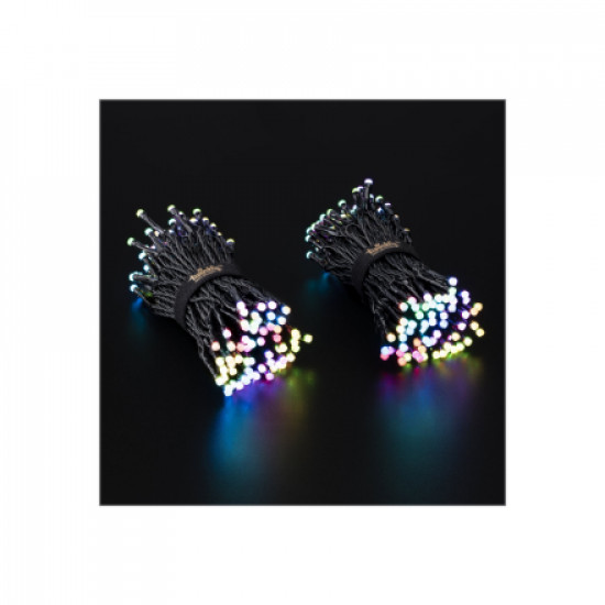 Twinkly|Strings Smart LED Lights 250 RGBW (Multicolor + White), 20m, Black wire|RGBW 16M+ colors + Warm white