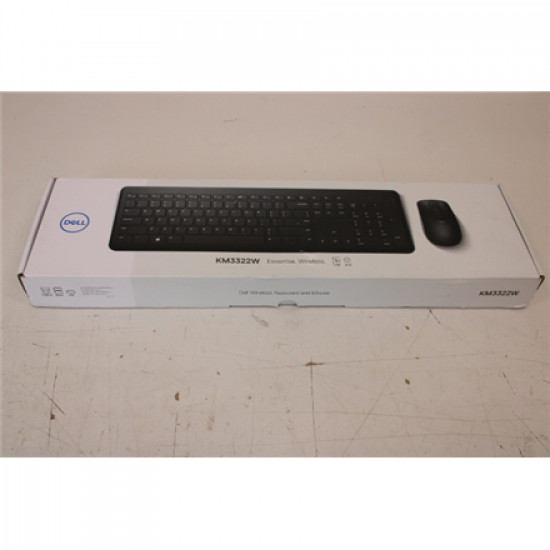 SALE OUT. Dell Keyboard and Mouse KM3322W Wireless US International, REFURBISHED | Dell Keyboard and Mouse | KM3322W | Keyboard and Mouse Set | Wireless | Batteries included | US | REFURBISHED | Black | Wireless connection