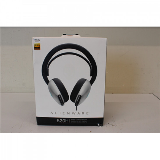 SALE OUT. Dell Alienware Wired Gaming Headset - AW520H (Lunar Light), UNPACKED, USED, DAMAGED PACKAGING | Dell | Alienware Wired Gaming Headset | AW520H | Wired | Over-Ear | UNPACKED, USED, DAMAGED PACKAGING | Noise canceling