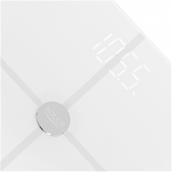 Adler Smart Bathroom Scale | AD 8187 | Maximum weight (capacity) 180 kg | Accuracy 100 g | Body Mass Index (BMI) measuring | White