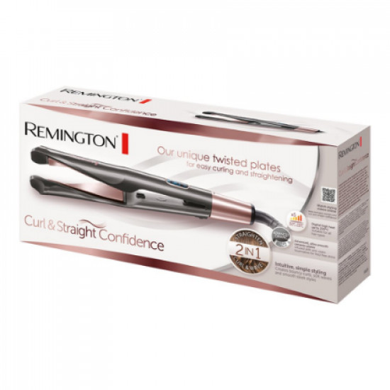 Remington Curl and Straight Confidence Hair Straightener | S6606 | Ceramic heating system | Temperature (min) 150 °C | Temperature (max) 230 °C | Number of heating levels 5 | Black