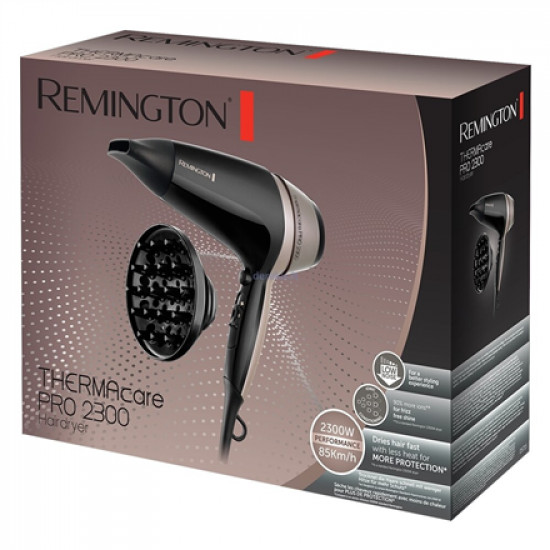 Remington | Hair Dryer | Thermacare PRO 2300 D5715 | 2300 W | Number of temperature settings 3 | Ionic function | Diffuser nozzle | Black