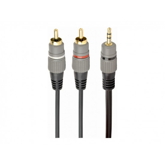 CABLE AUDIO 3.5MM TO 2RCA 1.5M/GOLD CCA-352-1.5M GEMBIRD