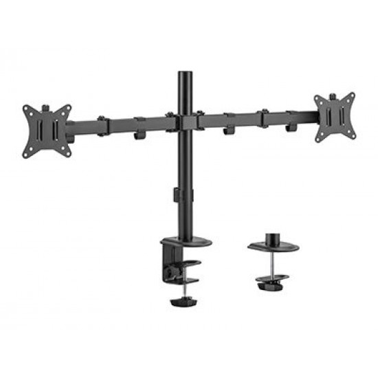 GEMBIRD MA-D2-01 Adjustable desk 2-display mounting arm 17-32inch up to 9kg