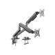 GEMBIRD Desk mounted adjustable double monitor arm space grey