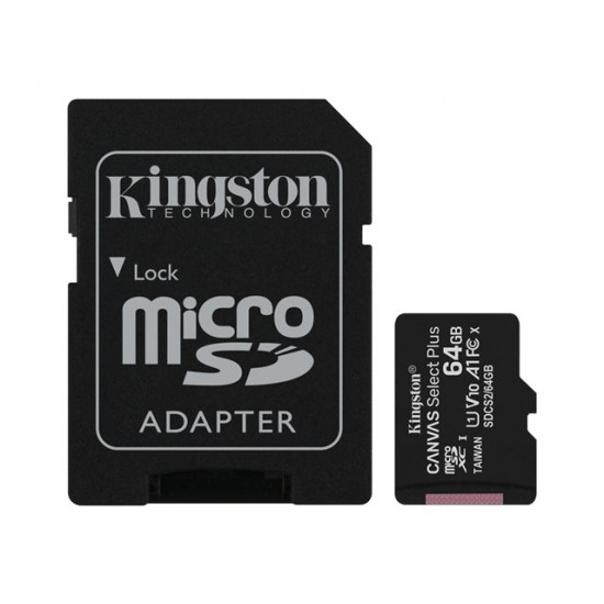 KINGSTON 64GB MICROSDHC CANVAS SELECT PLUS 100R