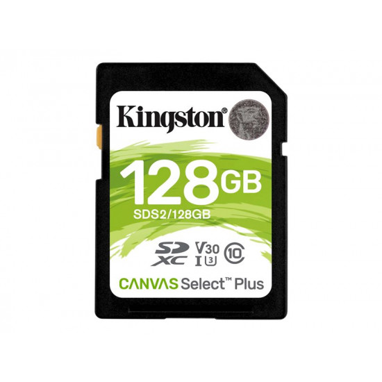 KINGSTON 128GB SDXC Canvas Select Plus 100R C10 UHS-I U3 V30