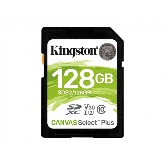 KINGSTON 128GB SDXC Canvas Select Plus 100R C10 UHS-I U3 V30