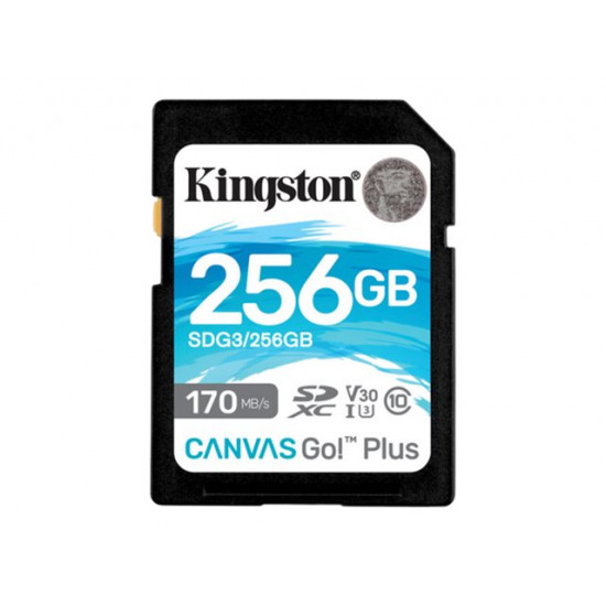 KINGSTON 256GB SDXC Canvas Go Plus 170R C10 UHS-I U3 V30