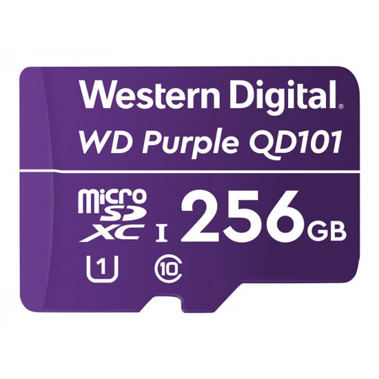 WD Purple 256GB Surveillance microSD XC Class - 10 UHS 1