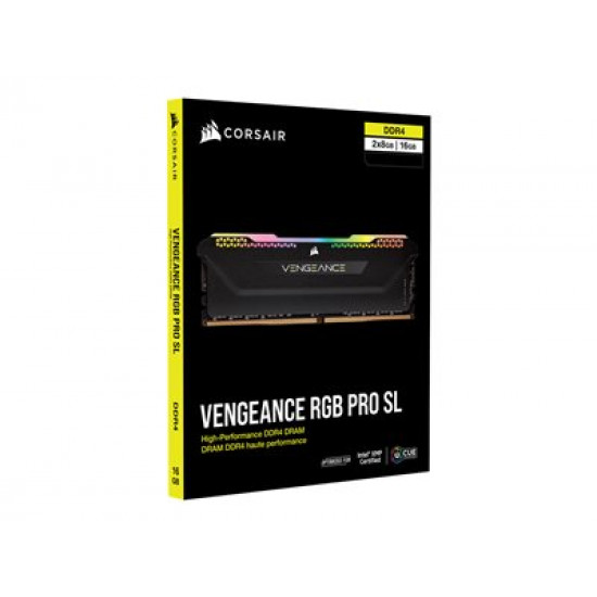 CORSAIR DDR4 16GB 2x8GB 3600Mhz DIMM CL18 VENGEANCE RGB PRO SL Black 1.35V XMP 2.0