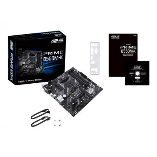 ASUS PRIME B550M-K mATX MB dual M.2 PCIe 4.0 1Gb Ethernet HDMI/D-Sub/DVI SATA 6 Gbps USB3.2 Gen 2 Type-A