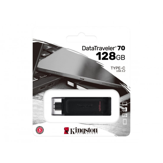 KINGSTON 128GB DATATRAVELER 70 - USB-C FLASH DRIVE