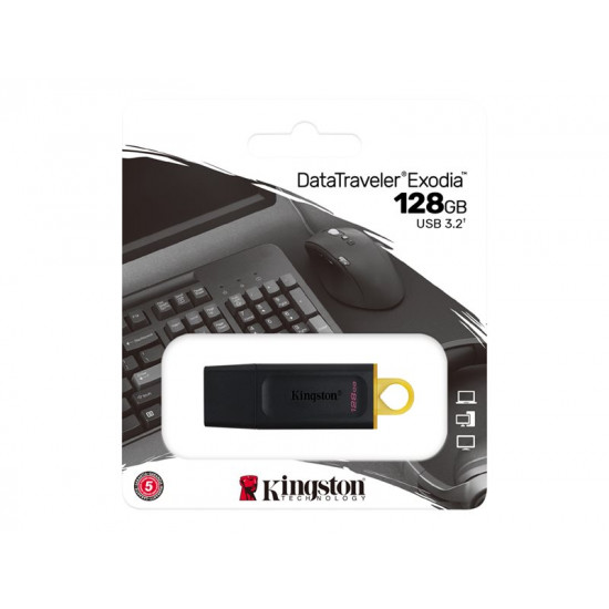 KINGSTON 128GB USB3.2 Gen1 DataTraveler Exodia Black + Yellow