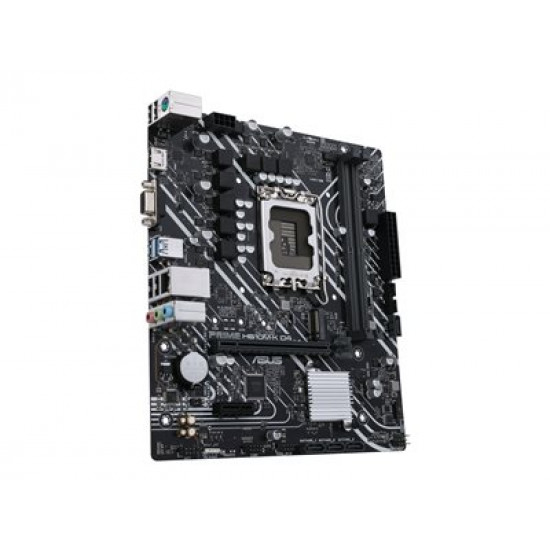 Mainboard|ASUS|Intel H610|LGA1700|MicroATX|Memory DDR4|Memory slots 2|1xPCI-Express 3.0 1x|1xPCI-Express 4.0 16x|1xM.2|1x15pin D-sub|1xHDMI|2xAudio-In|1xAudio-Out|4xUSB 2.0|2xUSB 3.2|1xPS/2|1xRJ45|PRIMEH610M-KD4