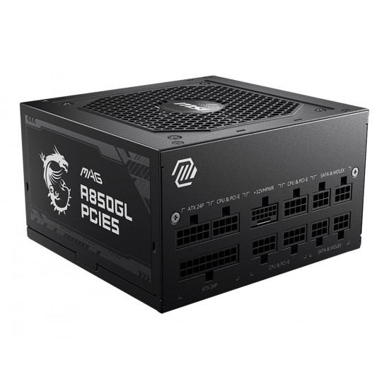 Power Supply|MSI|850 Watts|Efficiency 80 PLUS GOLD|PFC Active|MAGA850GLPCIE5