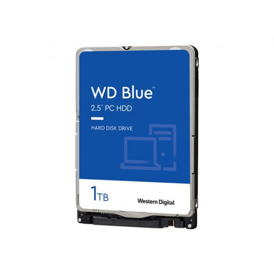 WD Blue Mobile 1TB HDD 5400rpm SATA serial ATA 6Gb/s 128MB cache 2,5inch 7mm Heigth RoHS compliant intern Bulk