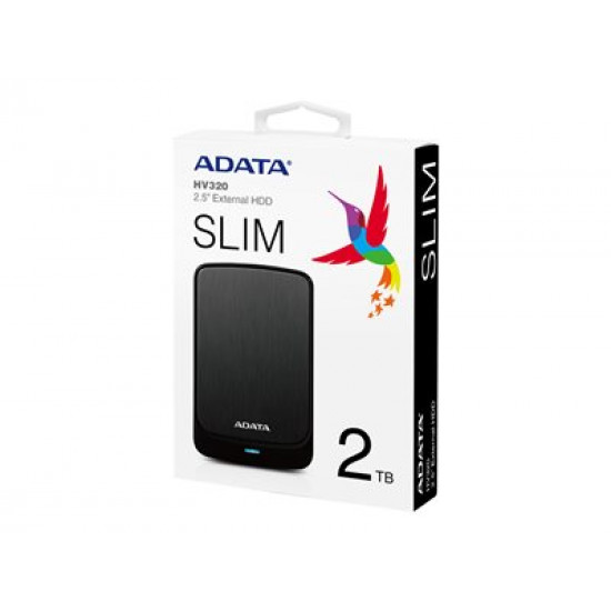 External HDD|ADATA|HV320|2TB|USB 3.1|Colour Black|AHV320-2TU31-CBK