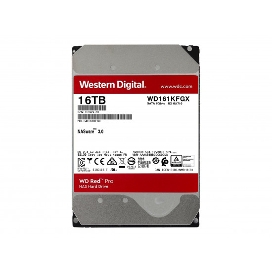 HDD|WESTERN DIGITAL|Red Pro|16TB|SATA 3.0|512 MB|7200 rpm|3,5