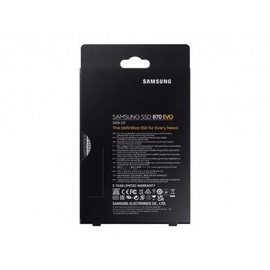 SSD|SAMSUNG|870 EVO|250GB|SATA|MLC|Write speed 530 MBytes/sec|Read speed 560 MBytes/sec|2,5