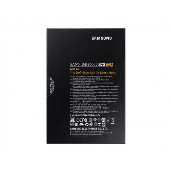 SSD|SAMSUNG|870 EVO|250GB|SATA|MLC|Write speed 530 MBytes/sec|Read speed 560 MBytes/sec|2,5