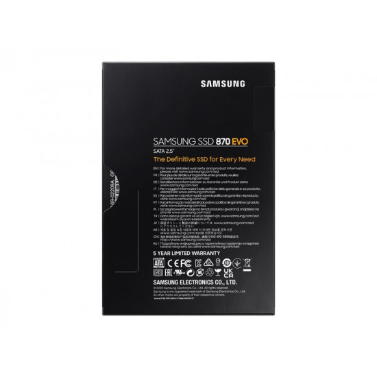 Samsung SSD 870 EVO Series 1TB SATAIII 2.5'', r560MB/s, w530MB/s, 6.8mm, Basic Pack