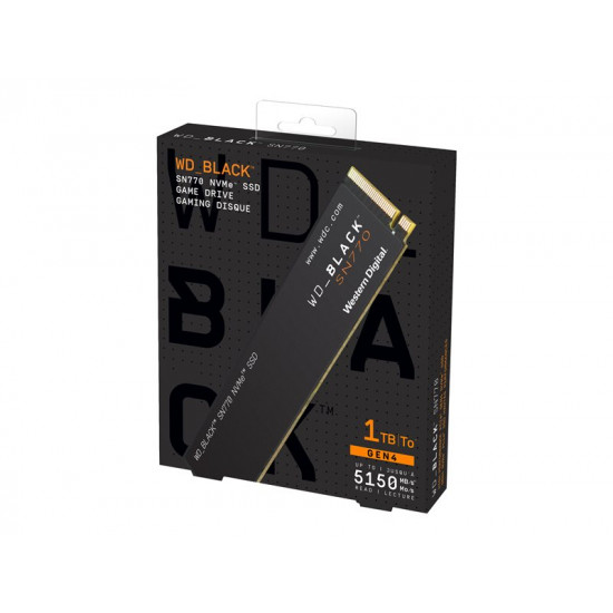 SSD|WESTERN DIGITAL|Black SN770|1TB|M.2|PCIe Gen4|NVMe|Write speed 4900 MBytes/sec|Read speed 5150 MBytes/sec|WDS100T3X0E