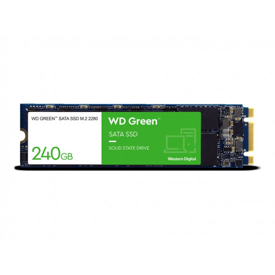 SSD|WESTERN DIGITAL|Green|240GB|M.2|SATA 3.0|Read speed 545 MBytes/sec|1.5mm|MTBF 1000000 hours|WDS240G3G0B