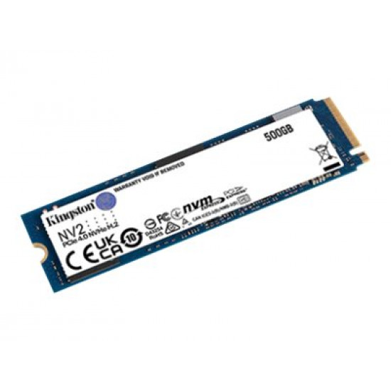 SSD|KINGSTON|NV2|500GB|M.2|PCIE|NVMe|Write speed 2100 MBytes/sec|Read speed 3500 MBytes/sec|2.2mm|TBW 160 TB|MTBF 1500000 hours|SNV2S/500G