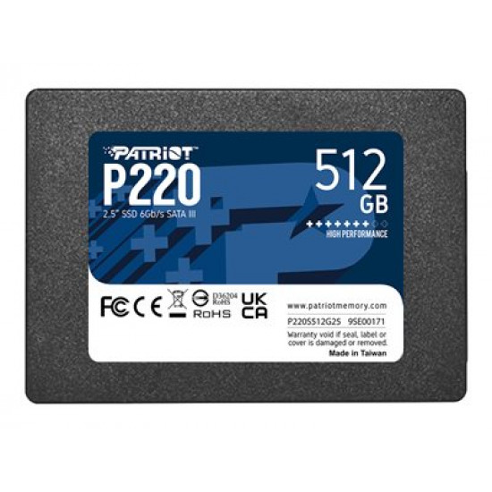 PATRIOT P220 SATA 3 512GB SSD 550/500MB/s