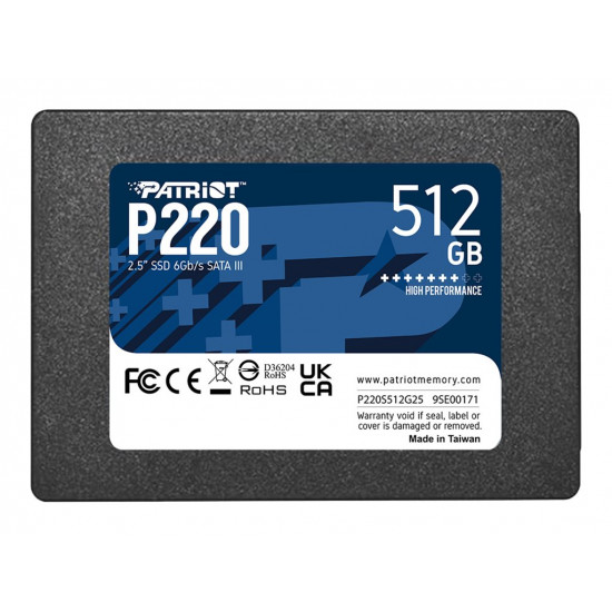 PATRIOT P220 SATA 3 512GB SSD 550/500MB/s