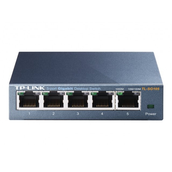 TP-LINK 5-port Metal Gigabit Switch 5 10/100/1000M RJ45 ports supports GMP Snooping IEEE 802.1p QoS Plug and Play metal case