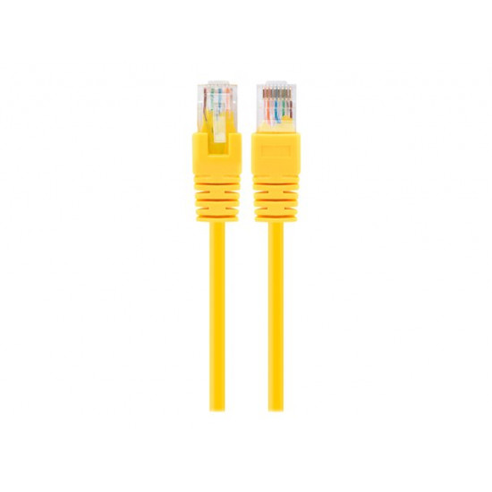 Yellow Patch cord cat 5E molded strain relief 50u plugs, 0.5 m