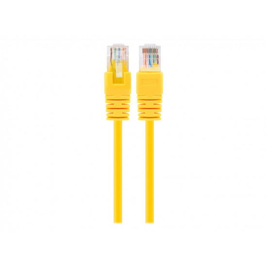 Yellow Patch cord cat 5E molded strain relief 50u plugs, 0.5 m