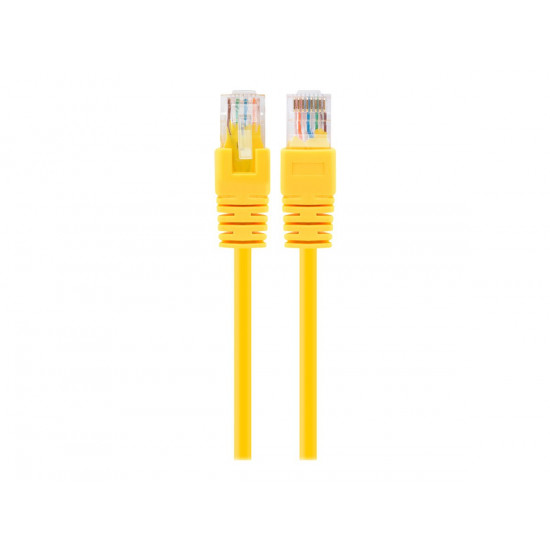 Yellow Patch cord cat 5E molded strain relief 50u plugs, 0.5 m