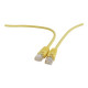 Yellow Patch cord cat 5E molded strain relief 50u plugs, 0.5 m