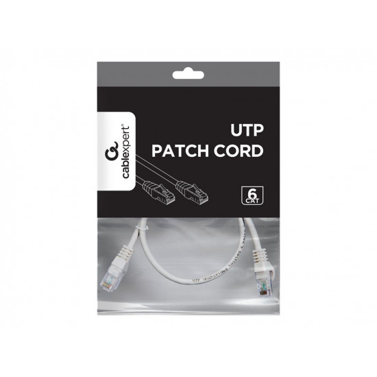 PATCH CABLE CAT6 UTP 0.5M/GREY PP6U-0.5M GEMBIRD