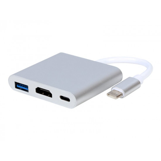 I/O ADAPTER USB-C TO HDMI/USB3/USB-C A-CM-HDMIF-02-SV GEMBIRD