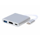 I/O ADAPTER USB-C TO HDMI/USB3/USB-C A-CM-HDMIF-02-SV GEMBIRD