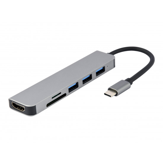 I/O ADAPTER USB-C TO HDMI/USB3/6IN1 A-CM-COMBO6-02 GEMBIRD