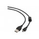 GEMBIRD CCF-USB2-AM5P-6 USB 2.0 A- MINI 5PM 1.8m cable with ferrite core